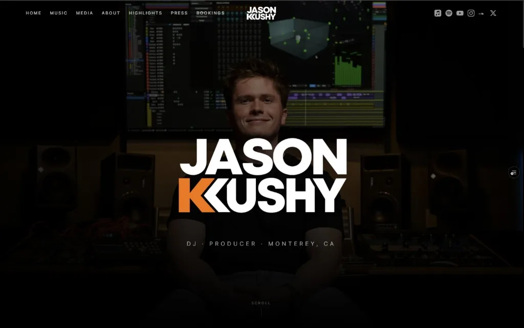 Screenshot of Jason Kushy website project
